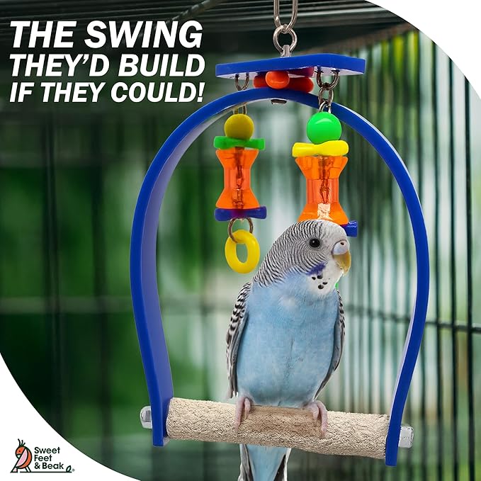 Sweet Feet and Beak Small Whirly Bird - Perfect Cage Toy Stimulates Visual and Physical Activity - Safe, Non-Toxic, Cage Accessories for Small Birds