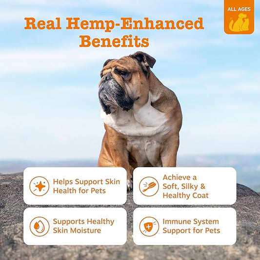 Zesty Paws Salmon Omega Oil Hemp for Dogs and Cats with Wild Alaskan Salmon Oil Omega 3 and 6 Fatty Acids with EPA DHA for Pets Supports Normal Skin Moisture and Immune System Function 16oz