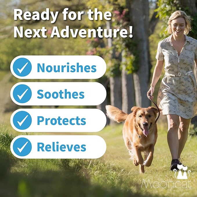 Mooncat Cat Paw Balm – Cat-Specific Paw & Nose Moisturizer for Dry Cracked Pads, Fast Absorbing Lick Safe Natural Botanical Care, Non Greasy Fragrance Free Protection & Repair - 2oz (60ml)