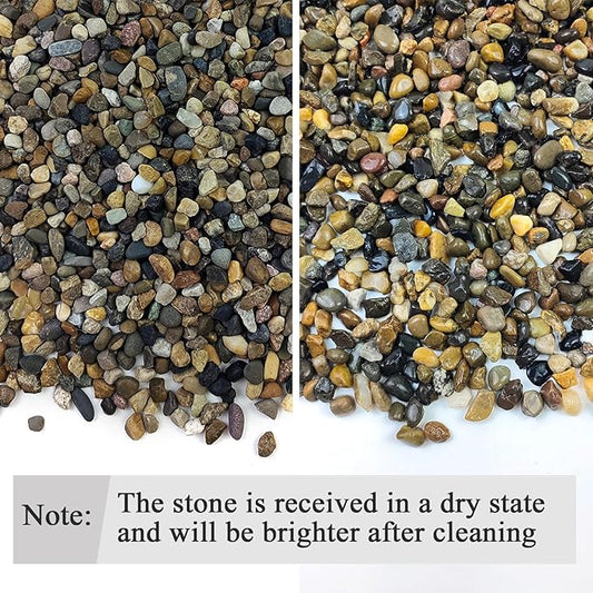 5 lbs Aquarium Gravel, Pea Gravel for Fish Tank,1/4 Inch Decorative River Rocks for Aquarium Succulent Vase Plant Soil Cover and Outdoor Landscaping
