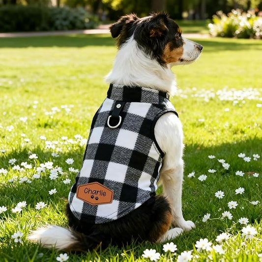 Personalized Dog Sweater, Custom Cats Winter Wear Sweaters, Personalized Boy Girl Dogs Cats Plaid Clothes, Birthday Christmas Party Gifts for Puppy Kitty