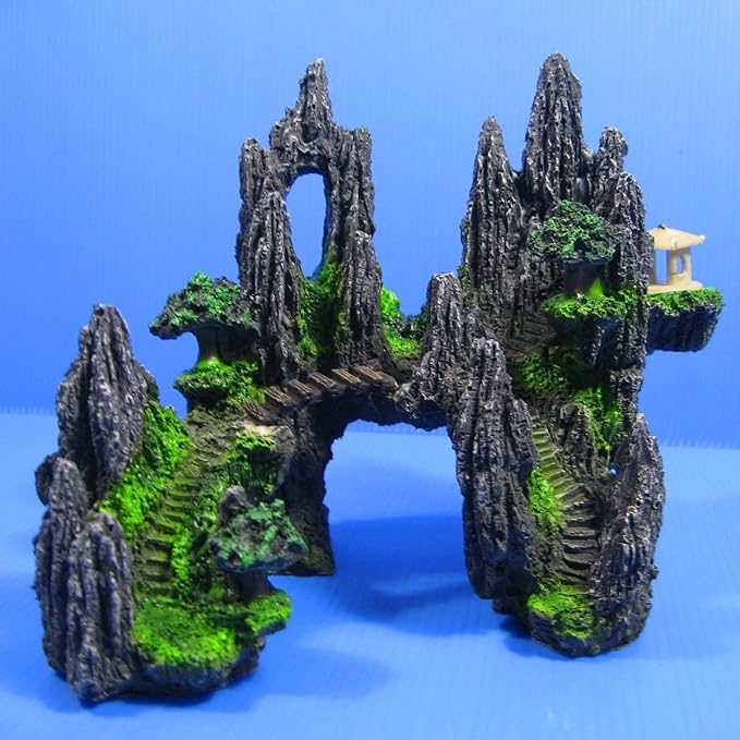 Mountain View Aquarium Ornament tree house Cave Bridge fish tank decoration