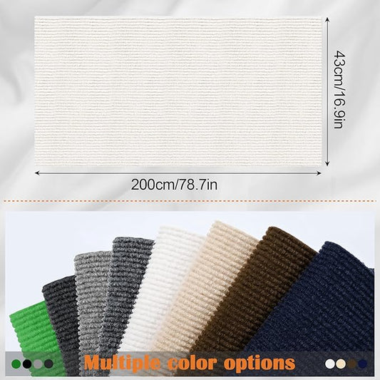 Cat Scratch Furniture Protector - 78.7" x 17" Trimmable Self-Adhesive Cats Claws Scratch Pads, DIY Cat Climbing Couch Protector for Scratch Post Cat Tree Replacement Indoor (Cream White)