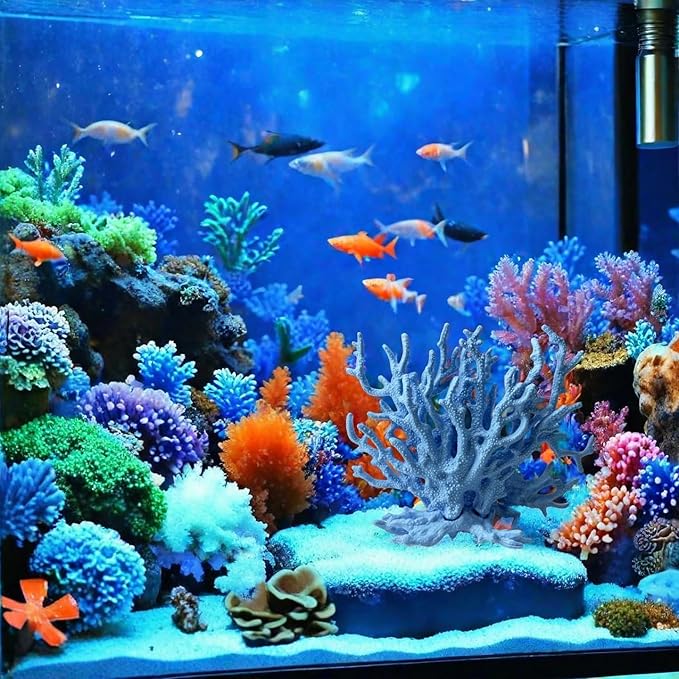 Fish Tank Decorations,Aquarium Corals Decoration, Aquarium Ornaments, Fish Tank Coral, Aquarium Corals Decoration, Fish Decorations for Aquarium (Blue, Medium)