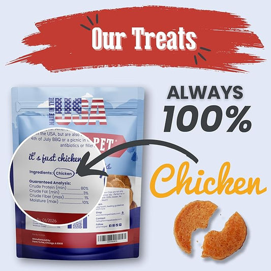 Farm To Pet - Dog Training Treats - 12 oz Chicken Chips, Single Ingredient, Lean, All Natural, Healthy Dog Treats for Small, Medium, Large Breeds, & Puppies, Made in USA