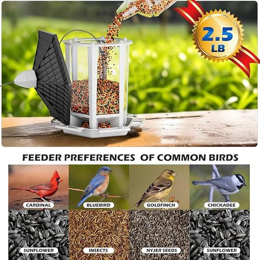 Birdream 2 Pack Bird Feeders for Outdoor Hanging, Retro Pagoda Design Fun Installation Bird Feeder, Attracting Wild Birds Chickadees Goldfinches Cardinals Finches and Sparrows - Black&White