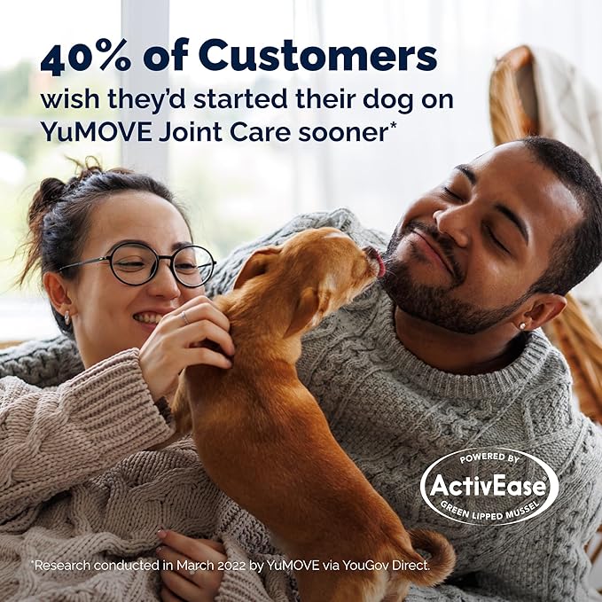 YuMOVE Young & Active Dog Tablets | Hip and Joint Supplement for Dogs with Glucosamine, Hyaluronic Acid, Green Lipped Mussel| Dogs Aged Under 6 | 60 Tablets