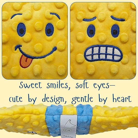 Crinkle Dog Toy – No Stuffing Dog Toy with a big Squeaker for Small,Medium & Large Breeds–Squeaky Toy - Ideal for Energetic Shaking,Fetch and Toothing–Durable Soft Pet-Safe Materials-Yellow Bone 12.2”