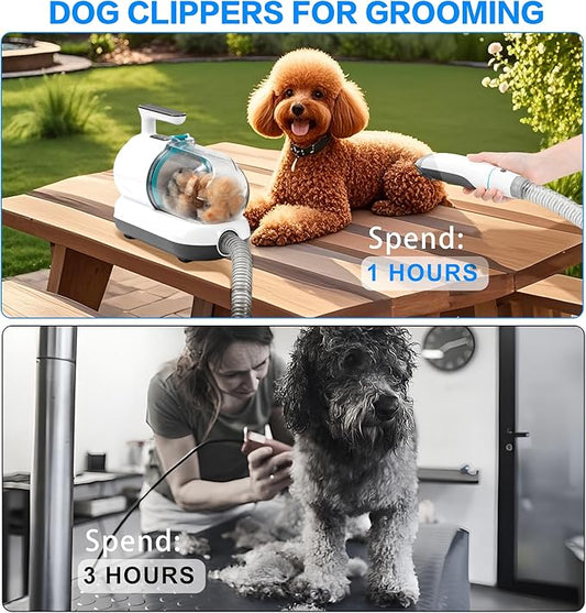 S7 Dog Grooming Vacuum Kit with Nail Grinder,1.5L Dust Cup,Dog Hair Vacuum for Shedding,Grooming Tools for Dogs,Home Cleaning
