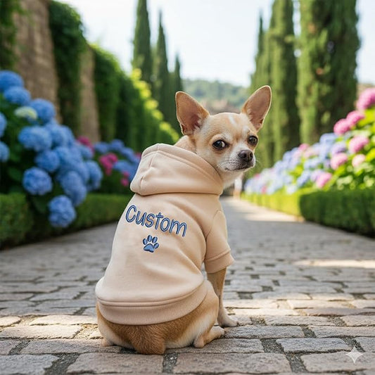 Personalized Name Dog Hoodie, Embroidered Puppy Sweater with Name and Number, Custom Pet Clothes Warm Winter Outfit for Dogs, Bright Puppy Sweatshirt, Pet Birthday Outfit, Gift for Dog Lovers