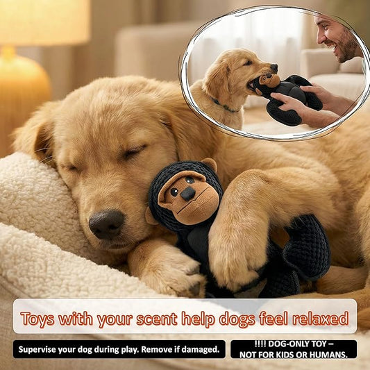 Plush Stuffed Squeaky Dog Toys, Tough Dog Toy Large Breed, Dog Chew Toys for Large Dogs,Chew Dog Toys to Keep Them Busy,11" x 11" Gorilla