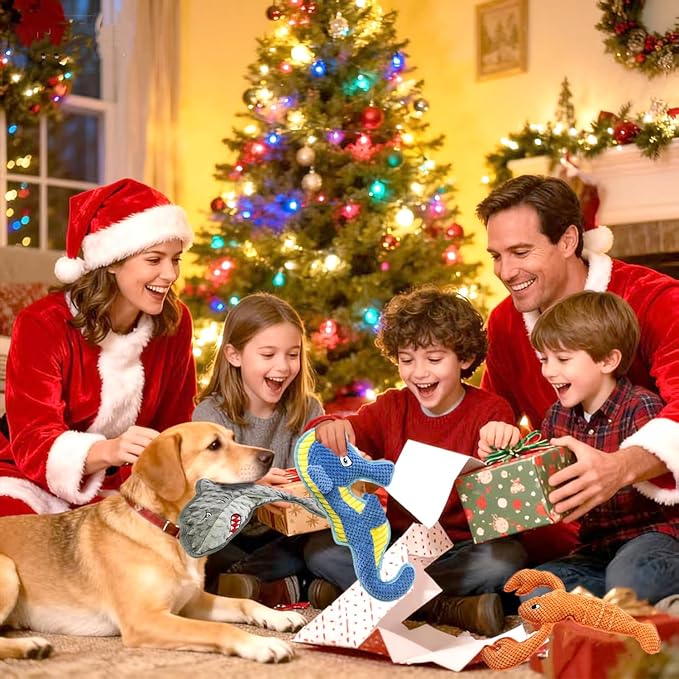 No Stuffing Dog Toys,Dog Squeak Toy for Small,Medium,Interactive Dog Toys for Large Dogs,Tug of War Toy,Puppy Teething to Keep Them Busy, Best Christmas Toys