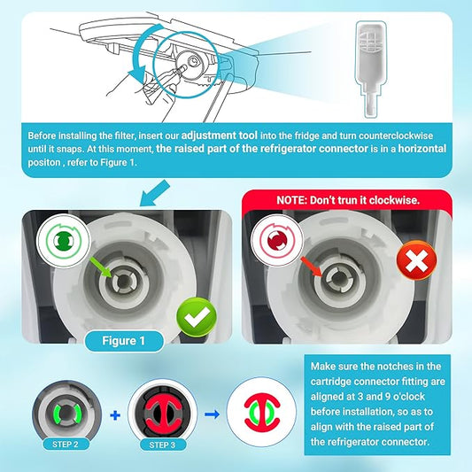 AQUA CREST LT1000PC ADQ747935 Refrigerator Water Filter and Air Filter, Replacement for LG® LT1000P®/PC/PCS, LMXS28626S, LFXS26973S, MDJ64844601, ADQ74793501, ADQ74793502 and LT120F®, 4 Combo