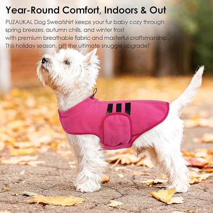 Dog Sweater,Adjustable Dog Sweaters for Small, Medium and Large Dogs Boys Girls, Dachshund Chihuahua Fleece Dogs Sweater(Pink,M)