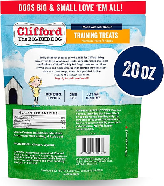 Clifford The Big Red Dog Soft Training Treats for Puppies and Dogs – Healthy, High Protein, Grain Free, Soft Puppy Treats for Small Dogs and Large – Real Chicken Mini Bites – 20oz