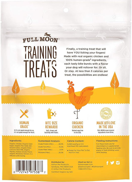 Full Moon USDA Organic Chicken Training Treats Healthy All Natural Dog Treats Human Grade 175 Treats 6 Ounce (Pack of 2)