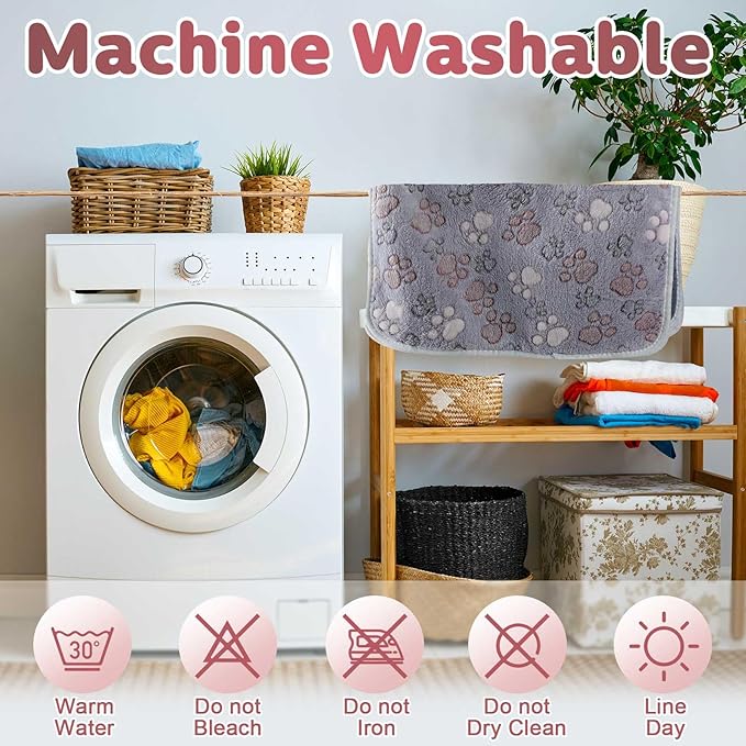 Reginary 4 Pcs Waterproof Guinea Pig Blankets Washable Small Animal Fleece Bedding Guinea Pig Cage Liners Reusable Training Pads Pet Pee Pad Sleep Mat for Hamster(Adorable Paw,12 x 12 Inch)