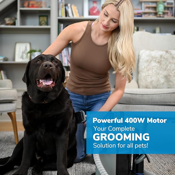 FURME Original Pet Grooming Vacuum Kit - Cat & Dog Grooming Kit for Easy Pet Care at Home, Quiet & Safe Dog Hair Remover Machine with Brush, Clipper, Shedding & Cleaner Tools & 1L Canister