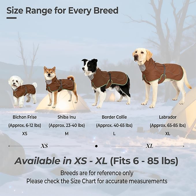 Softshell Dog Coat for Winter Walks and Hiking, Windproof and Water-Repellent Jacket with Harness Opening and Reflective Strips, Ideal Stocking Stuffer for Active Dogs (Brown, X-Small)