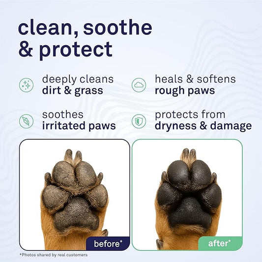Petpost Large Paw Wipes for Dogs | 70 Count Dog Paw Cleaner Wipes with Coconut Oil, Jojoba Oil & Aloe | Gentle Pet Wipes for Paws | Ultra Soft Cotton Pads, Cherry Blossom Scent