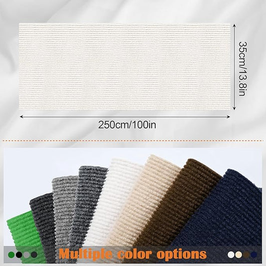 Cat Scratch Furniture Protector - 100" x 13.8" Trimmable Self-Adhesive Cats Claws Scratch Pads, DIY Cat Climbing Couch Protector for Scratch Post Cat Tree Replacement Indoor (Cream White)