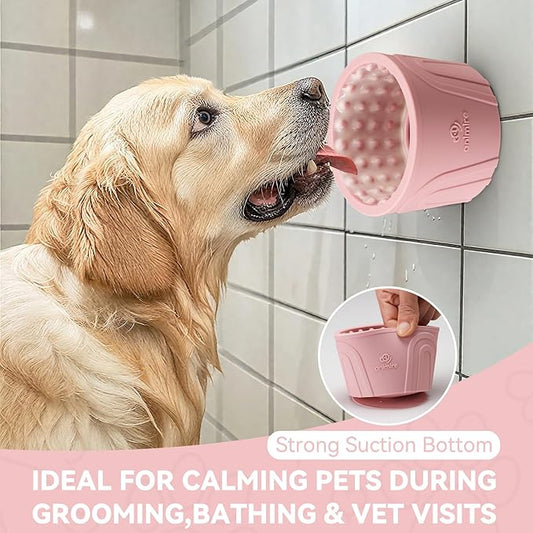 Dog Slow Feeder Lick Bowl, Anxiety Relief Dog Licking Mat Treat Dispenser, Non-Slip Anti-Choking Slow Eating Lick Bowl for Small Medium and Large Breed Dogs, BPA Free Silicone