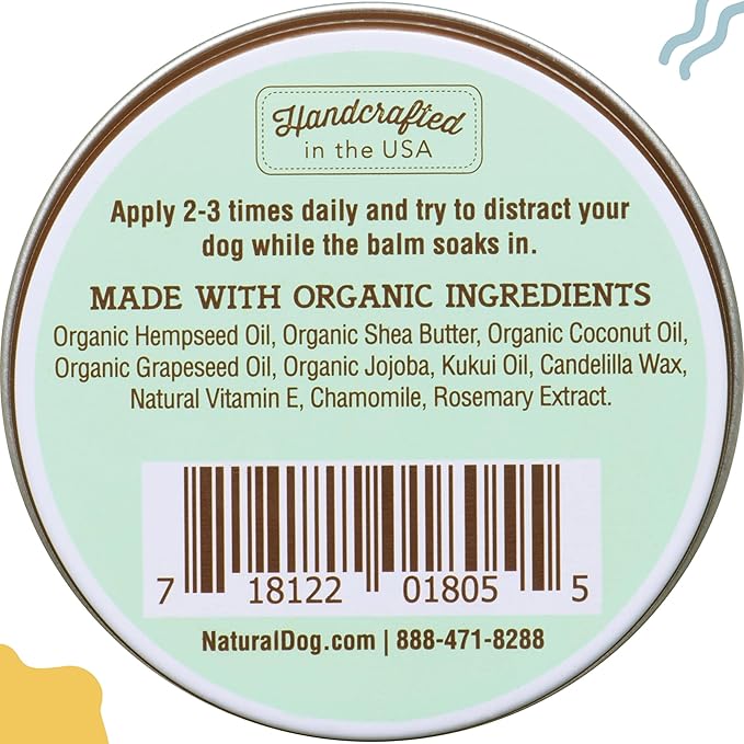 Natural Dog Company Snout Soother Balm – Dog Nose Balm for Dry Cracked Snouts, Moisturizing Winter Nose Care with Coconut Oil & Shea Butter, Lick Safe Dog Snout Balm for All Breeds, 2 oz Tin