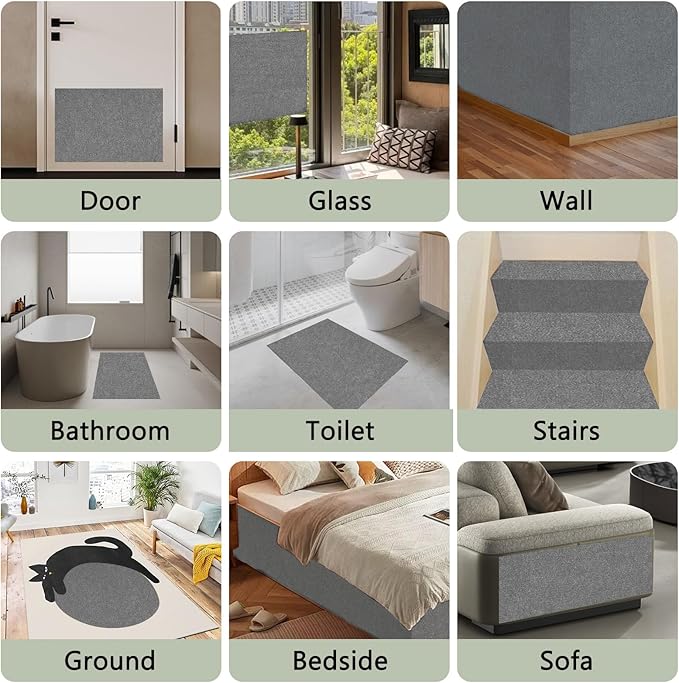 2Pack Total 78.7"x15.8" Cat Scratch Mat for Cat Couch Furniture and Wall Protector | Trimmable Self-Adhesive Carpet Climb Cat Scratcher for Covering Cat Tower and Replacement Pads (Light Grey)