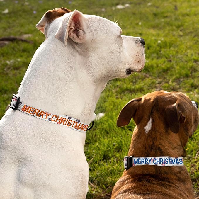 Pawtitas Personalized Dog Collar Dog Soft Adjustable Puppy Collar Customizable Embroidered add Pet Name Phone Number or Phrase Small Dog Christmas