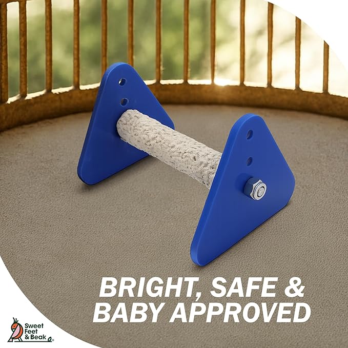 Sweet Feet and Beak Portable Bird Perch Stand for Small Birds to Keep Nails and Beaks in Top Condition - Safe, Non-Toxic, Easy to Install Cage Accessories