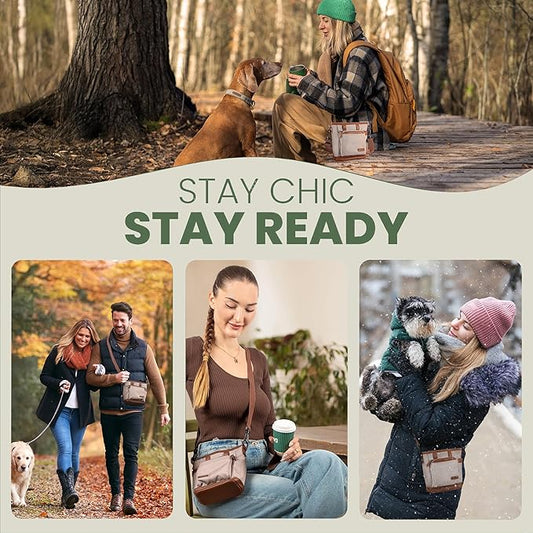 BEAU&FUR Large Dog Treat Pouch with Clicker for Training – 4 Cup Capacity, Built-In Poop Bag Dispenser, Expandable Pocket, Metal Buckle, Large Back Pocket, Ideal Design for Walks and Training – Cream