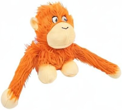 Best Pet Supplies Interactive Squeaky Dog Chew Toy, Ideal Dog Toys for Chewers, Small, Medium & Large Dogs, and Fetch Lovers - O-Hug-Atan (Orange), Large