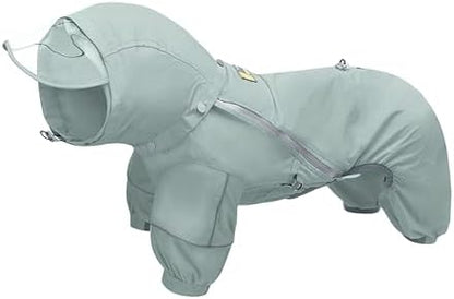 WOOFO Full-Coverage Dog Raincoat, Lightweight, Comfortable, Adjustable & Easy to Wear Dog Rain Jacket, Detachable Cap, Reflective Strip (Mint, Small)
