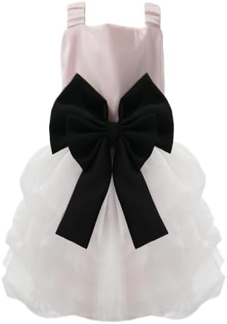 Dog Dress,Pet Wedding Dress Princess Formal Tutu Skirt with Bowknot,Puppy Birthday Party Outfit Apparel Girl for Small Dogs Cats (Pink, Medium)