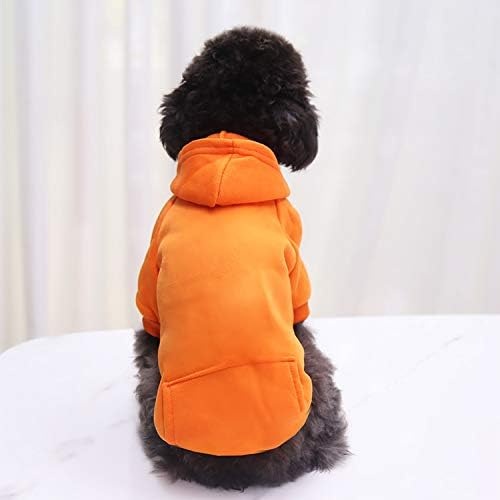 Idepet Pet Dog Hoodies Dog Clothes for Small Dogs Vest Chihuahua Clothes Warm Coat Jacket Autumn Puppy Outfits Cats Dogs Clothing(2XL, Orange)
