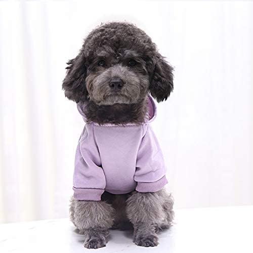 Idepet Pet Dog Hoodies Dog Clothes for Small Dogs Vest Chihuahua Clothes Warm Coat Jacket Autumn Puppy Outfits Cats Dogs Clothing(XL, Purple)