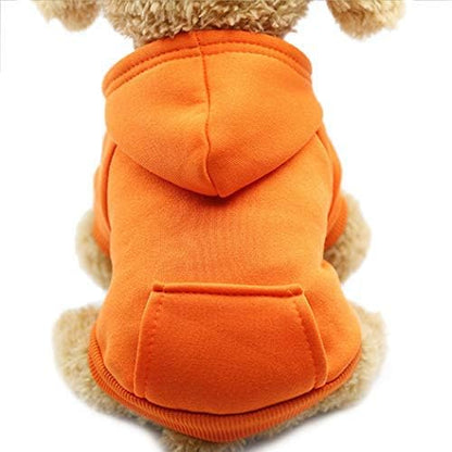Idepet Pet Dog Hoodies Dog Clothes for Small Dogs Vest Chihuahua Clothes Warm Coat Jacket Autumn Puppy Outfits Cats Dogs Clothing(XL, Orange)