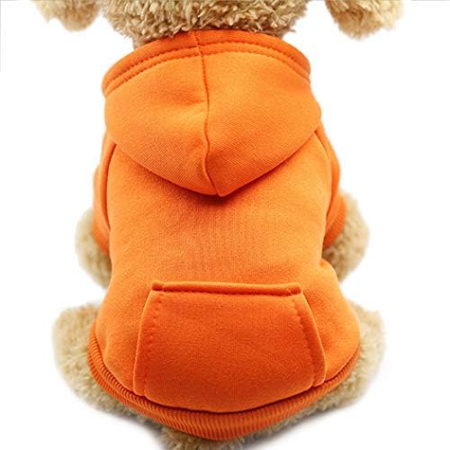 Idepet Pet Dog Hoodies Dog Clothes for Small Dogs Vest Chihuahua Clothes Warm Coat Jacket Autumn Puppy Outfits Cats Dogs Clothing(XL, Orange)