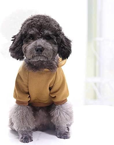 Idepet Dog Clothes Pet Dog Hoodies for Small Medium Dogs Chihuahua Clothes Warm Coat Jacket Autumn Puppy Outfits Dogs Clothing (M, Coffee)