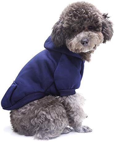 Idepet Pet Dog Hoodies Dog Clothes for Small Dogs Vest Chihuahua Clothes Warm Coat Jacket Autumn Puppy Outfits Cats Dogs Clothing(XL, NavyBlue)