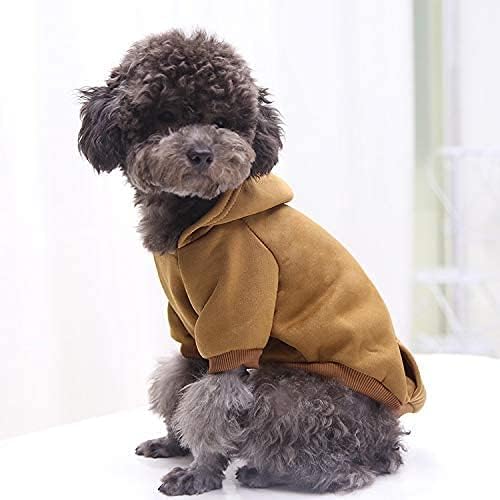 Idepet Pet Dog Hoodies Dog Clothes for Small Dogs Vest Chihuahua Clothes Warm Coat Jacket Autumn Puppy Outfits Cats Dogs Clothing(S, Coffee)
