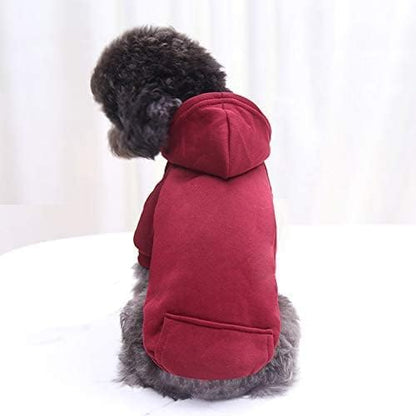 Idepet Pet Dog Hoodies Dog Clothes for Small Dogs Vest Chihuahua Clothes Warm Coat Jacket Autumn Puppy Outfits Cats Dogs Clothing(S, WineRed)