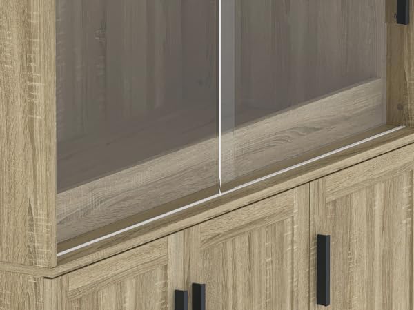 DAWNSPACES Terrarium Stand, Bearded Dragon Cage, Reptile Tank Stand Enclosure, Terrarium Table with Tempered Glass, Ventilation Holes and 2 Cabinets for Living Room, Light Oak Color