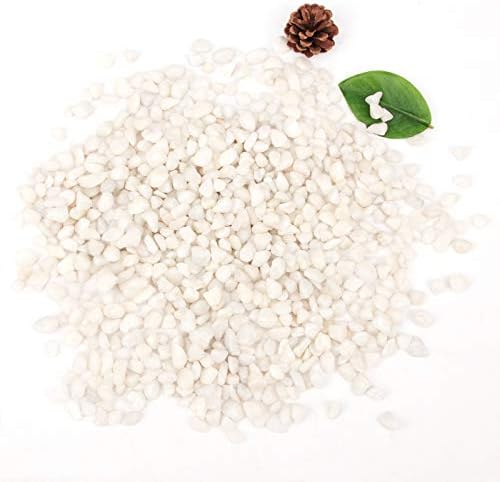 18 Pounds Decorative Pebbles Small White Stones Aquarium Gravel River Rock, Natural Polished Decorative Gravel,Garden Ornamental Pebbles Rocks,White Decorative Stones,White Pebbles, Decor (White)