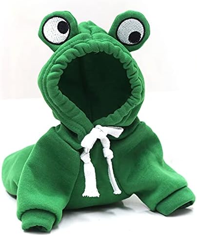 Warm Dog Winter Clothes Cute Fruit Dog Coat Hoodies Fleece Pet Dogs Costume Jacket for French Bulldog Chihuahua Ropa para Perro(Green,L)