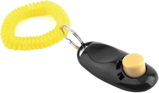 Dog Training Clicker Pet Training Clicker Big Button Device with Wrist Strap (Black)