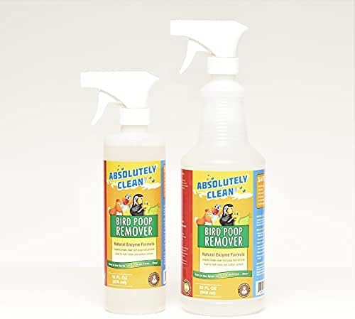 Absolutely Clean Amazing Bird Poop Cleaner Spray - Just Spray/Wipe - Safely & Easily Removes Bird Messes - Use Indoor/Outdoor - Made in The USA