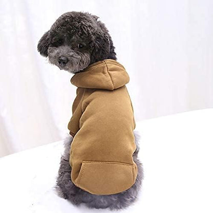 Idepet Pet Dog Hoodies Dog Clothes for Small Dogs Vest Chihuahua Clothes Warm Coat Jacket Autumn Puppy Outfits Cats Dogs Clothing(2XL, Coffee)