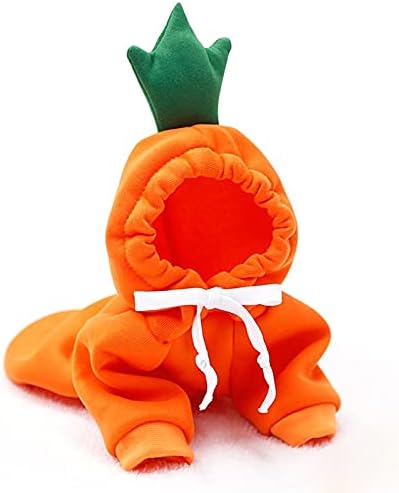 Warm Dog Winter Clothes Cute Fruit Dog Coat Hoodies Fleece Pet Dogs Costume Jacket for French Bulldog Chihuahua Ropa para Perro(Orange,S)