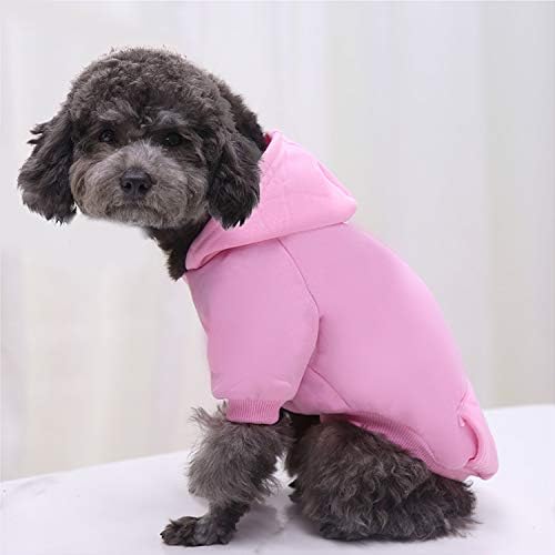 Idepet Pet Dog Hoodies Dog Clothes for Small Dogs Vest Chihuahua Clothes Warm Coat Jacket Autumn Puppy Outfits Cats Dogs Clothing(S, Pink)